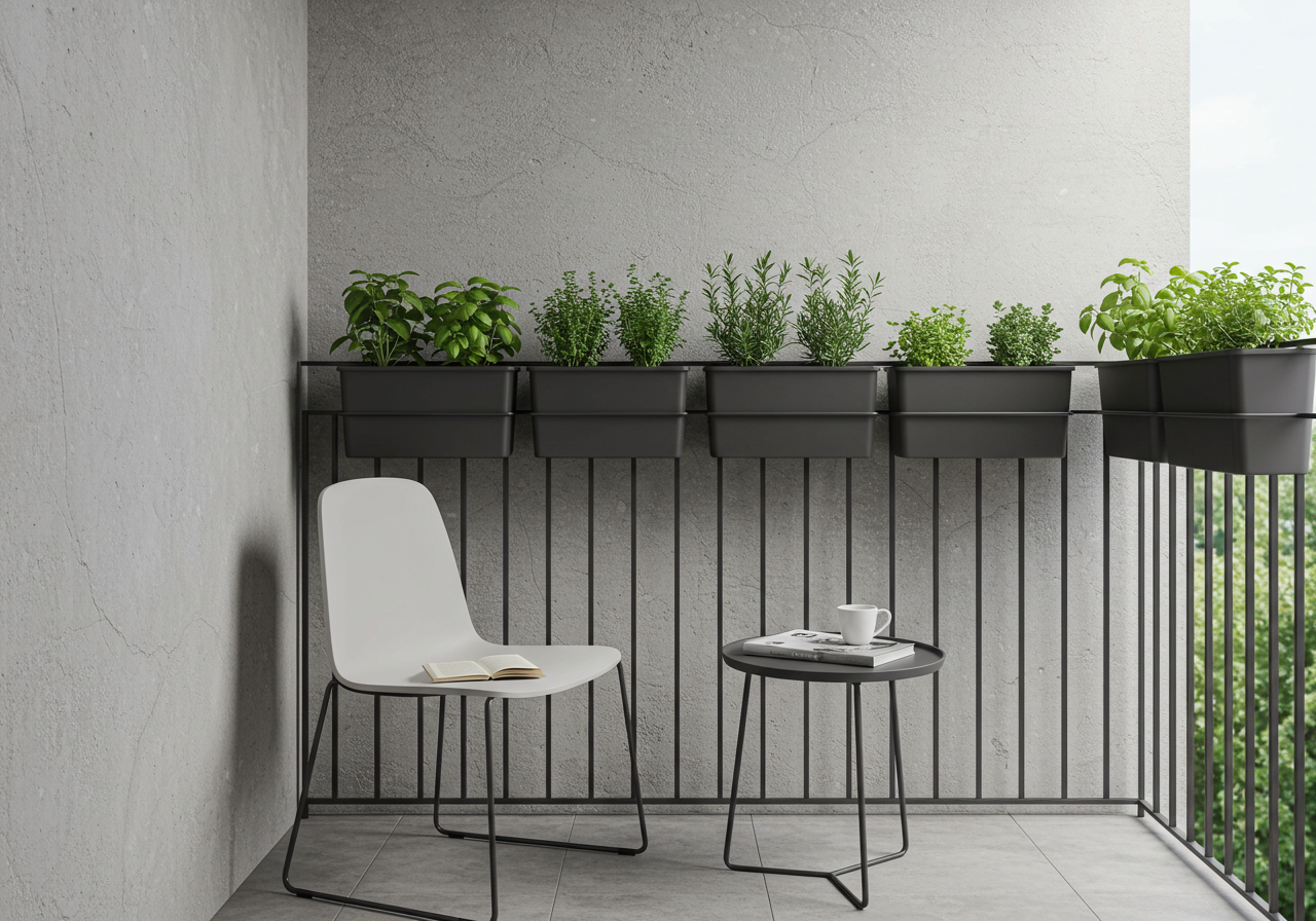 Vertical garden structure for small balcony