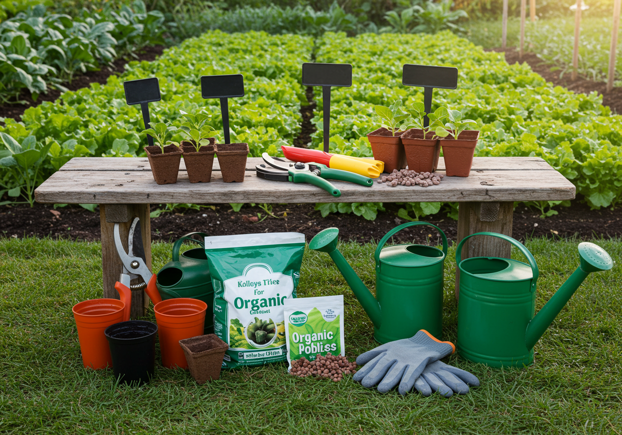 Close-up of leafy greens in organic garden