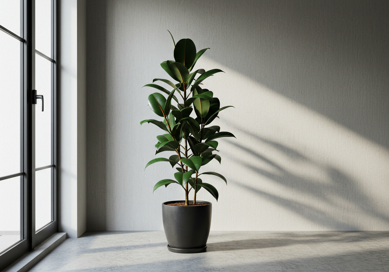 Spider plant in hanging planter near window