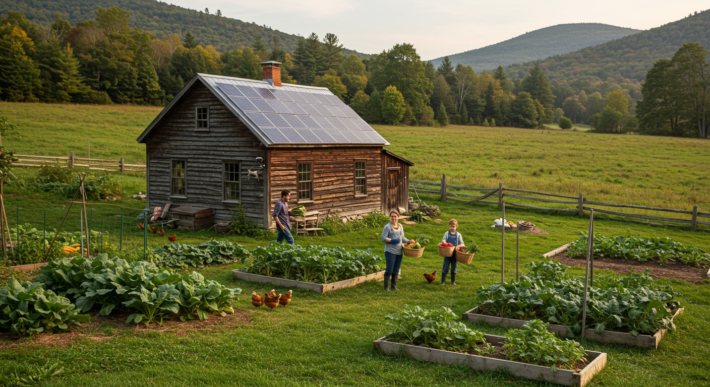 Vermont family practicing sustainable living