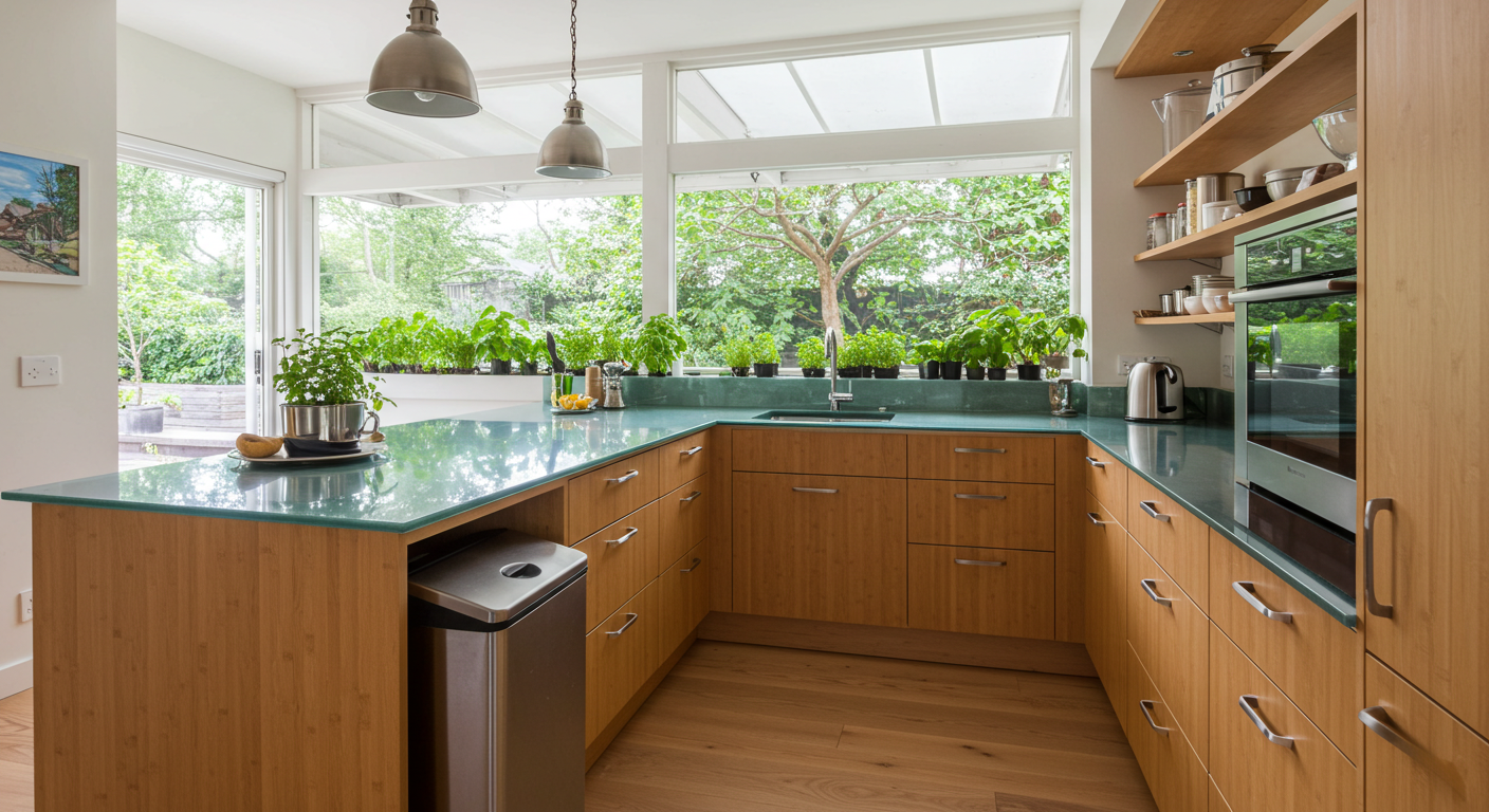 Indoor vertical garden with fresh herbs